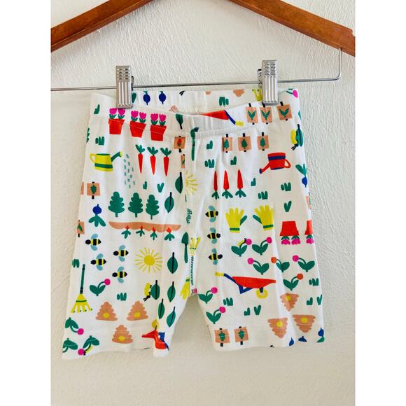 Hanna Andersson Earth Day Gardening Bees Cotton Shorts Age 6-7 - Picture 1 of 7